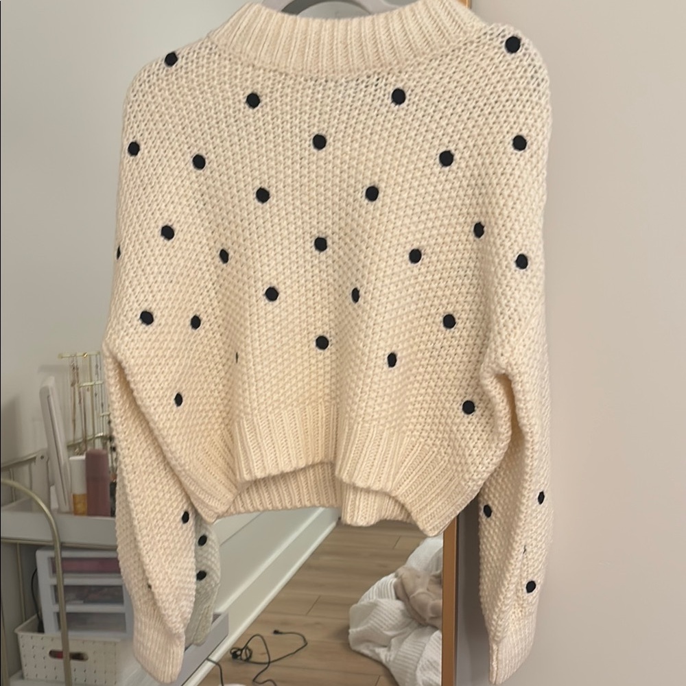 Cream Polka Dot Sweater